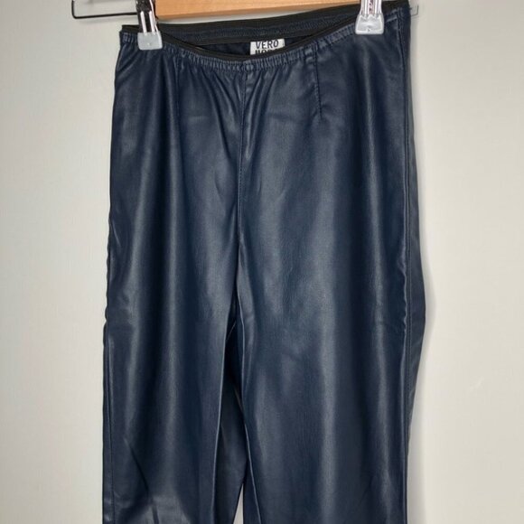 Vero Moda Blue Faux Leather Skinny Pants Size XS - Picture 4 of 8